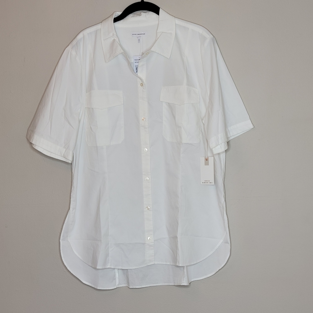 NWT GOOD AMERICAN CINCHED TUNIC SHIRT - Picture 2 of 16